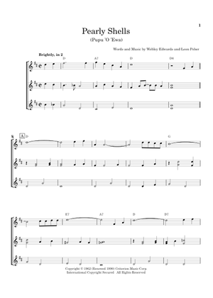 Pearly Shells の公式楽譜を演奏する by Burl Ives, Don Ho ギター | MuseScore.com