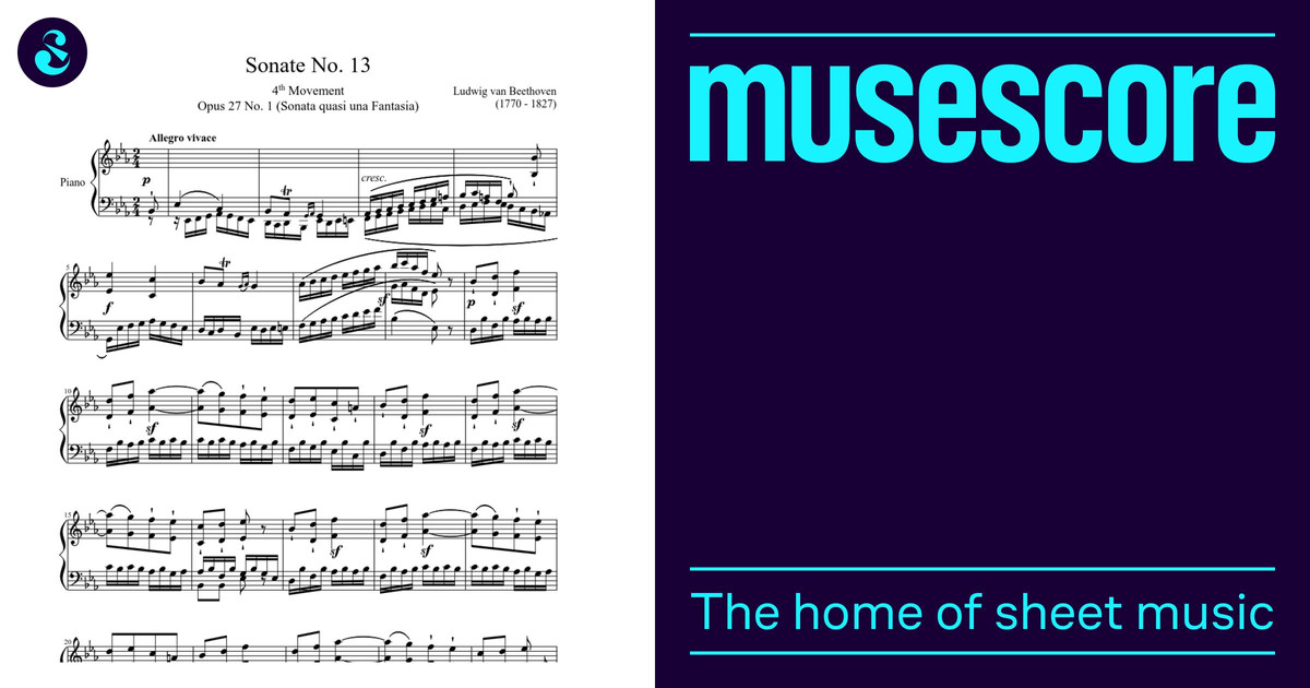 ソナタ第13番、第4楽章 楽譜 ピアノ (ソロ) | MuseScore.com