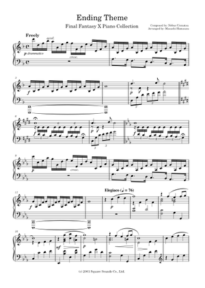 Final Fantasy II Ending Theme - Nobuo Uematsu 楽譜 ピアノ (ソロ
