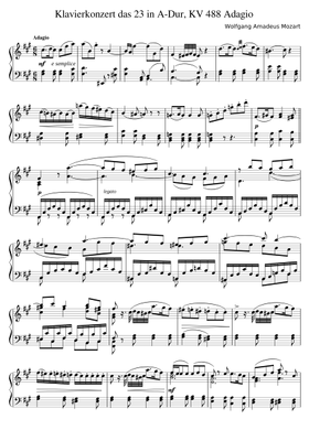 無料のピアノ協奏曲第23番 イ長調, K.488 ヴォルフガング・アマデウス