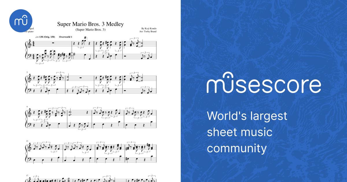 スーパーマリオブラザーズ3 メドレー 楽譜 ピアノ (ソロ) | MuseScore.com
