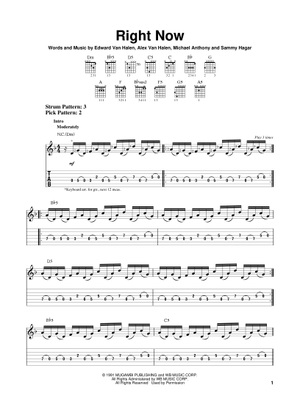 Runnin with the devil の公式楽譜を演奏する by Van Halen ギター
