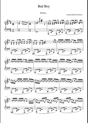 Bad Boy 楽譜 ピアノ (ソロ) | MuseScore.com