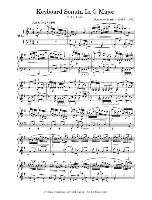 Domenico Scarlatti - Keyboard Sonatas sheet music by Vinckenbosch
