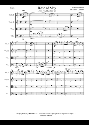 ファイナルファンタジーIX : 五月の薔薇 楽譜 ピアノ (ソロ) easy