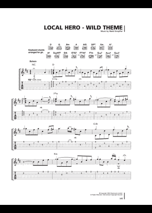 Wild theme - Mark Knopfler 楽譜 コード付き ギター (ソロ