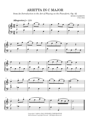 Arietta In C Major – Jennifer Linn, Muzio Clementi 楽譜 ピアノ (ソロ) easy ...