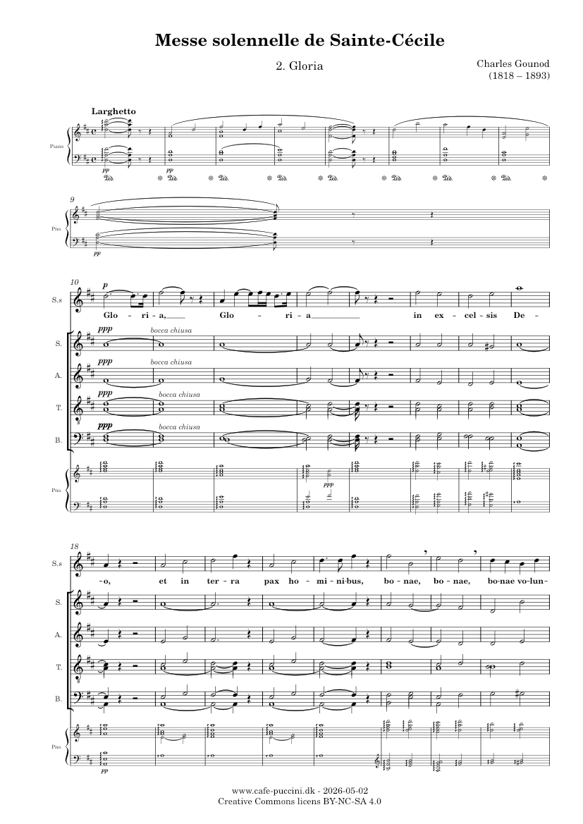 聖チェチーリアのための荘厳ミサ曲, 第2曲 グローリア – シャルル