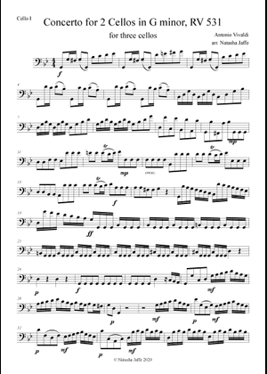 Concerto for 2 Cellos in G minor, RV 531 - Antonio Vivaldi 楽譜 ピアノ, ビオラ ...