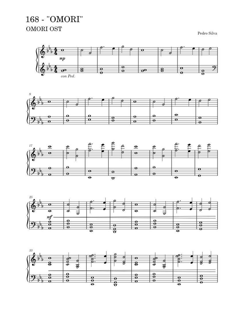 168 - オモリ 楽譜 ピアノ (ソロ) easy | MuseScore.com