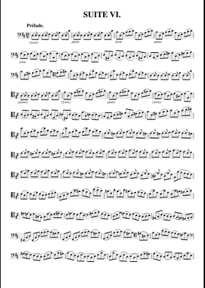チェロ組曲第6番 ニ長調 BWV 1012 の公式楽譜を演奏する ヨハン