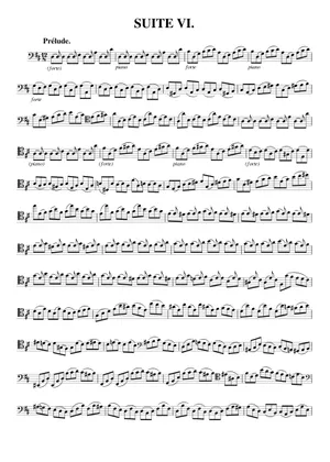 チェロ組曲第6番 ニ長調 BWV 1012 の公式楽譜を演奏する ヨハン チェロ組曲第6番 ニ長調 BWV 1012 の公式楽譜を演奏する ヨハン
