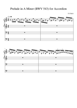 イ短調の前奏曲とフーガ、BWV 543 楽譜 オルガン (ソロ) | MuseScore.com