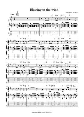 無料のボブ・ディラン の楽譜 | MuseScore.com でPDFのダウンロード