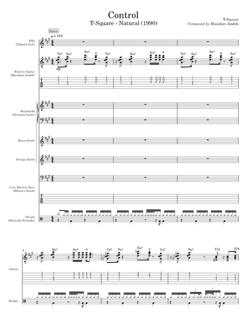 T-Square fusion band transcriptions sheet music by Behbo | Play
