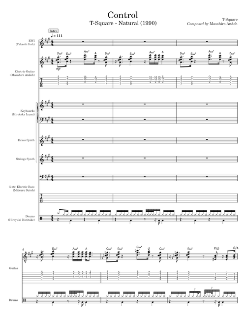 T-Square fusion band transcriptions sheet music by Behbo | Play