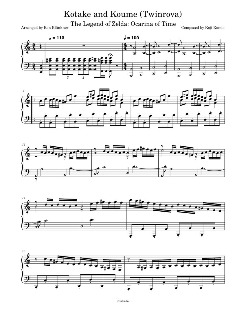 Kotake and Koume 楽譜 ピアノ (ソロ) | MuseScore.com