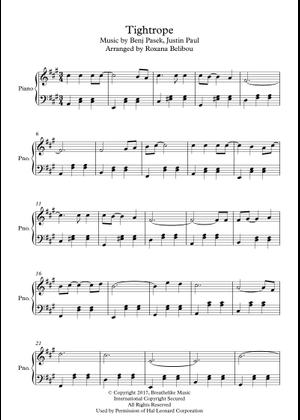 Tightrope の公式楽譜を演奏する by Benj Pasek and Justin Paul