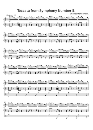 Widor - Organ Symphony No. 5 in F Minor, Op. 42, 5th Movement 楽譜