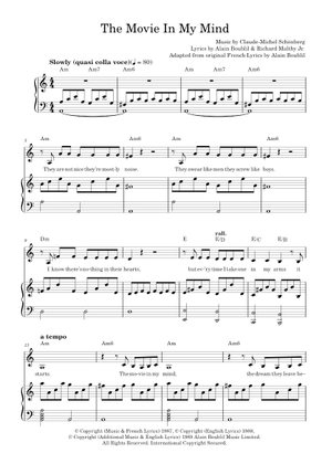 The Movie In My Mind の公式楽譜を演奏する by Claude-Michel