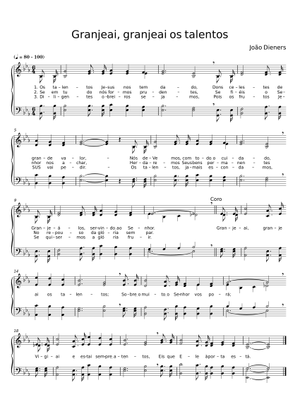 Granjeai, granjeai os talentos 楽譜 シンセサイザー (混合デュオ) | MuseScore.com