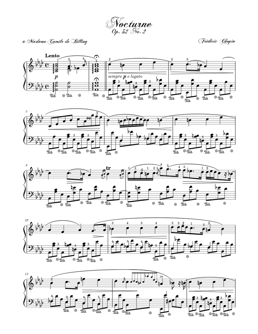 夜想曲 作品32 第2番 楽譜 ピアノ (ソロ) | MuseScore.com
