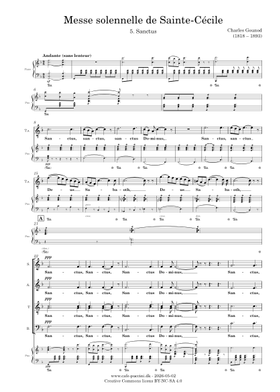 無料のサント・セシルの荘厳ミサ シャルル・グノー の楽譜 | MuseScore