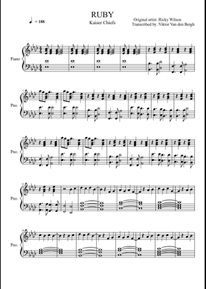 ルビー - カイザー・チーフス 楽譜 ピアノ (ソロ) | MuseScore.com