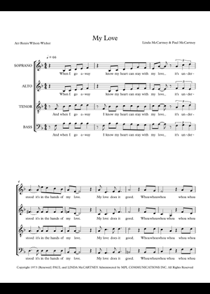 My Love の公式楽譜を演奏する by Paul McCartney and the Wings