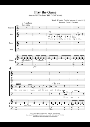 Play the game の公式楽譜を演奏する by Queen ピアノ | MuseScore.com
