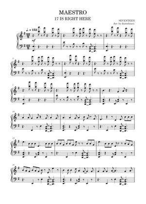 MAESTRO」– SEVENTEEN (セブンティーン) - 初心者向け 楽譜 ピアノ