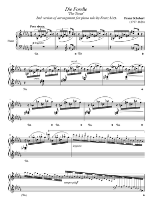 シューベルト、鱒 楽譜 ピアノ, フルート (混合トリオ) | MuseScore.com