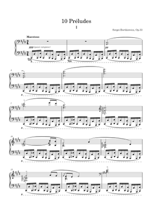 10 Preludes, Op.33: No.7 in F♯ Major – Sergei Bortkiewicz 楽譜