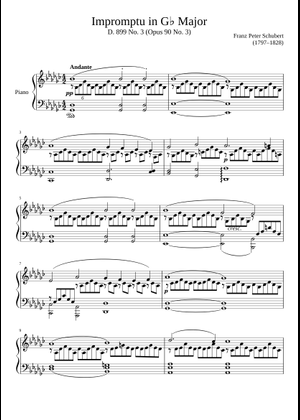 即興曲 作品90 D.899 第4番 変イ長調 - フランツ・シューベルト 楽譜