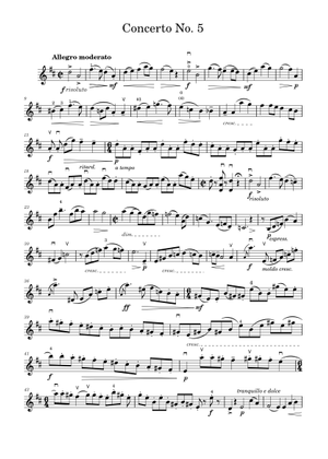 Piano Concerto No.5, Op.73 – Ludwig van Beethoven 楽譜 バイオリン