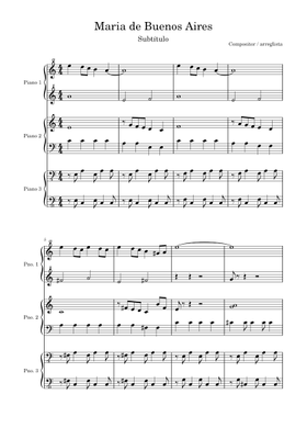 無料の私はマリアです アストル・ピアソラ の楽譜 | MuseScore.com で