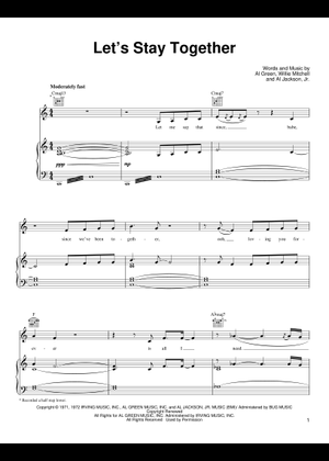 一緒にいよう の公式楽譜を演奏する アル・グリーン ピアノ, ボーカル