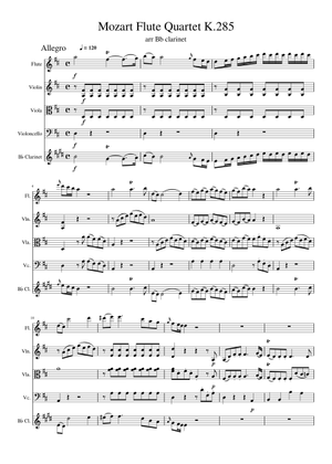 モーツァルト：フルート四重奏曲第1番ニ長調 K.285 第3楽章 ロンド
