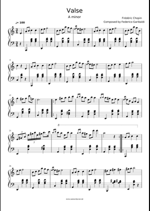 ワルツ イ短調, B150 – フレデリック・ショパン 楽譜 ピアノ (ソロ