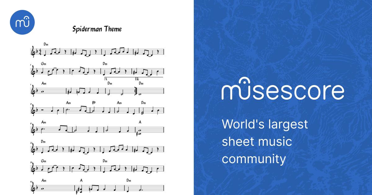 Spiderman Theme 楽譜 コード付き ピアノ (ソロ) easy | MuseScore.com
