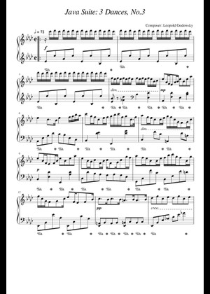 Java Suite No. 12: A Court Pageant in Solo – Leopold Godowsky 楽譜 ピアノ ...
