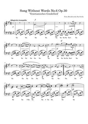 メンデルスゾーン : 無言歌集 作品30 第二巻 (オーボエ、ピアノ