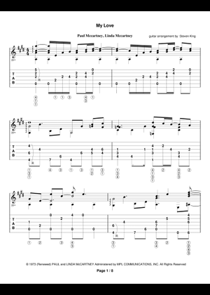 My Love の公式楽譜を演奏する by Paul McCartney and the Wings