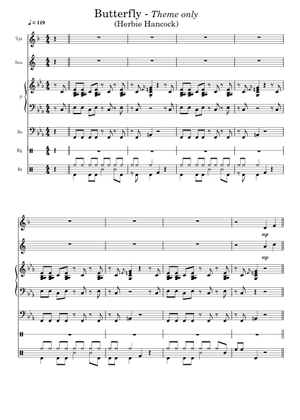 Butterfly – Herbie Hancock 楽譜 コード付き ピアノ (ジャズバンド