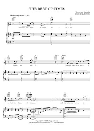 The best of times の公式楽譜を演奏する by Styx ギター | MuseScore.com