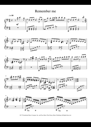 Remember Me – Kristen Anderson-Lopez & Robert Lopez 楽譜 ピアノ