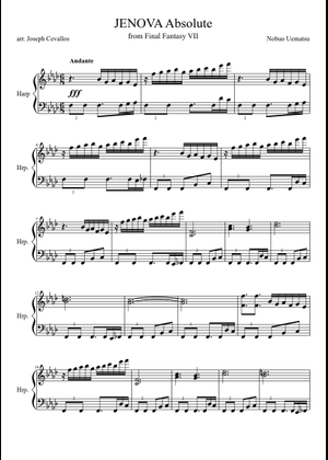 ファイナルファンタジーVII - J-E-N-O-V-A 楽譜 ピアノ, コルネット