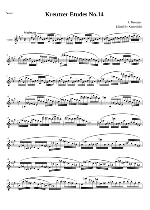 42 Studies for the Violin - Rodolphe Kreutzer 楽譜 ピアノ (ソロ