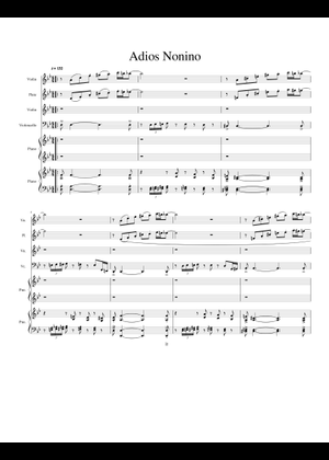 Adiós nonino - Astor Piazzolla 楽譜 アルトサックス, テナーサックス