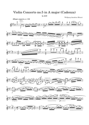 モーツァルト ヴァイオリン協奏曲第5番 K. 219 楽譜 バイオリン (ソロ